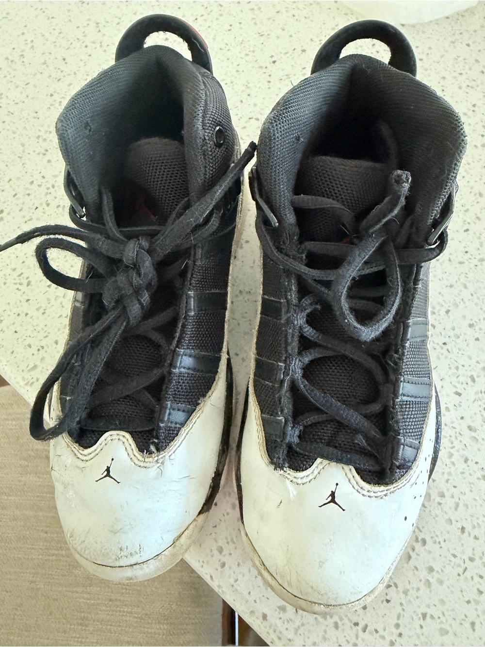 Jordan Black and White Youth High-Top Sneakers